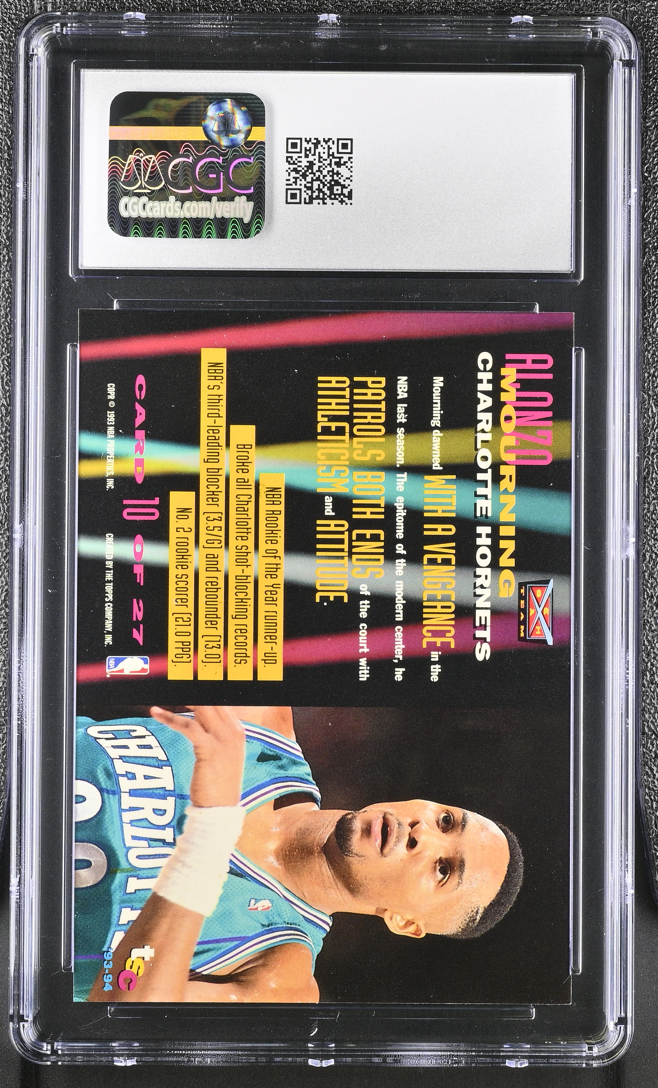 Alonzo Mourning 1993-94 Stadium Club Beam Team #10 (CGC 7) at PristineAuction.com Alonzo Mourning 1993-94 Stadium Club Beam Team #10 (CGC 7) at PristineAuction.com