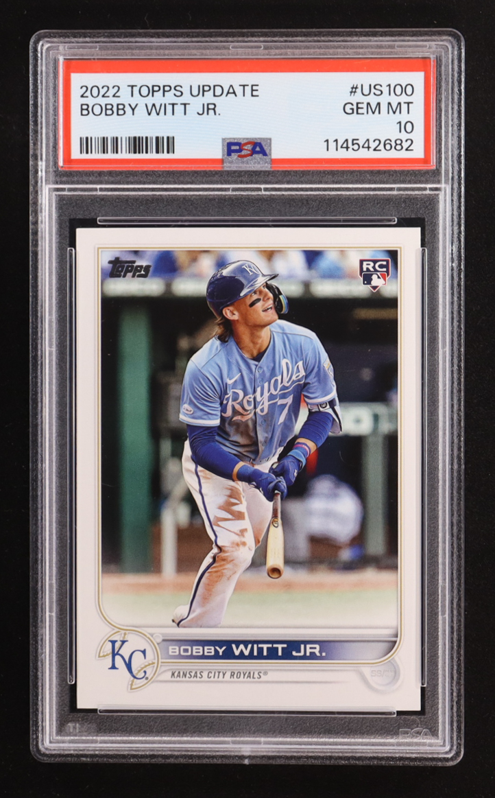 Bobby Witt Jr. 2022 Topps Update #US100 RC (PSA 10) at PristineAuction.com Bobby Witt Jr. 2022 Topps Update #US100 RC (PSA 10) at PristineAuction.com