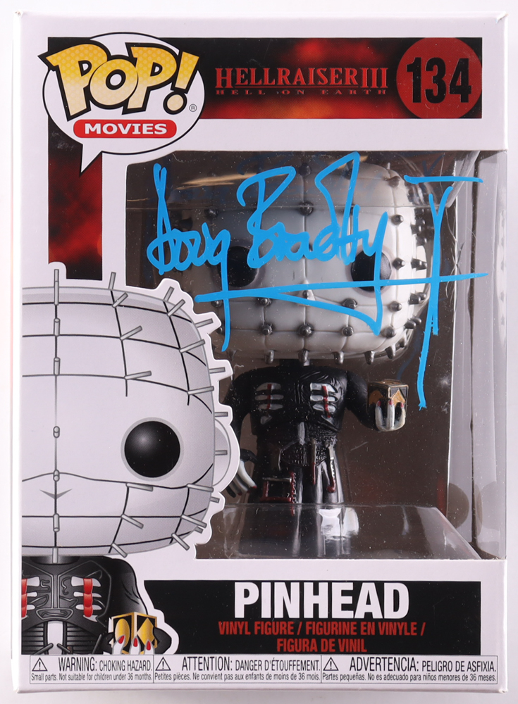 Doug Bradley Signed "Hellraiser III: Hell on Earth" #134 Pinhead Funko Pop! Vinyl Figure with Nail Sketch (JSA) at PristineAuction.com Doug Bradley Signed "Hellraiser III: Hell on Earth" #134 Pinhead Funko Pop! Vinyl Figure with Nail Sketch (JSA) at PristineAuction.com