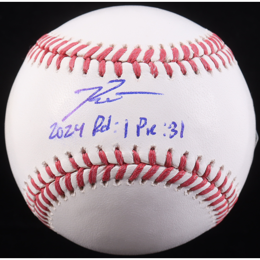 Ryan Waldschmidt Signed OML Baseball Inscribed "2024 Rd: 1 Pic : 31" (Prova) at PristineAuction.com