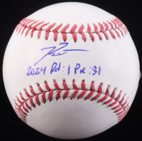 Ryan Waldschmidt Signed OML Baseball Inscribed "2024 Rd: 1 Pic : 31" (Prova) at PristineAuction.com
