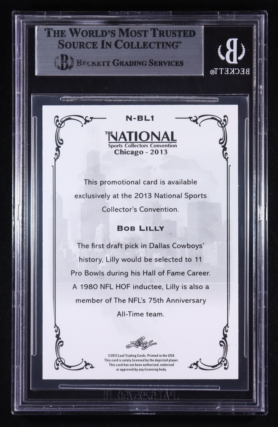 Bob Lilly Signed 2013 Leaf National Convention #NBL-1 (BGS) at PristineAuction.com Bob Lilly Signed 2013 Leaf National Convention #NBL-1 (BGS) at PristineAuction.com