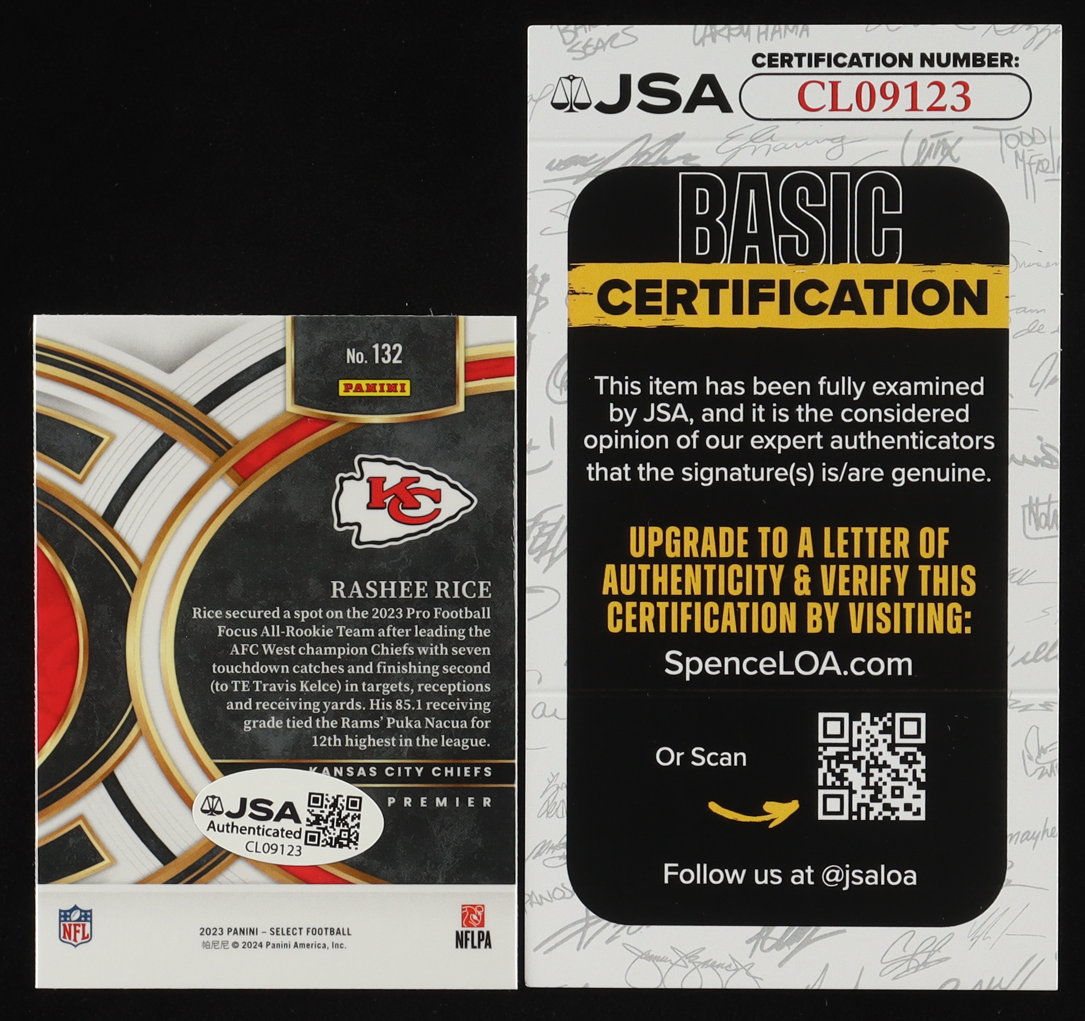 Rashee Rice Signed 2023 Panini Select #132 RC (JSA) at PristineAuction.com Rashee Rice Signed 2023 Panini Select #132 RC (JSA) at PristineAuction.com