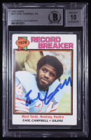 Earl Campbell Signed 1979 Topps Record Breaker #331 RC (BGS | Autograph Graded BGS 10) at PristineAuction.com
