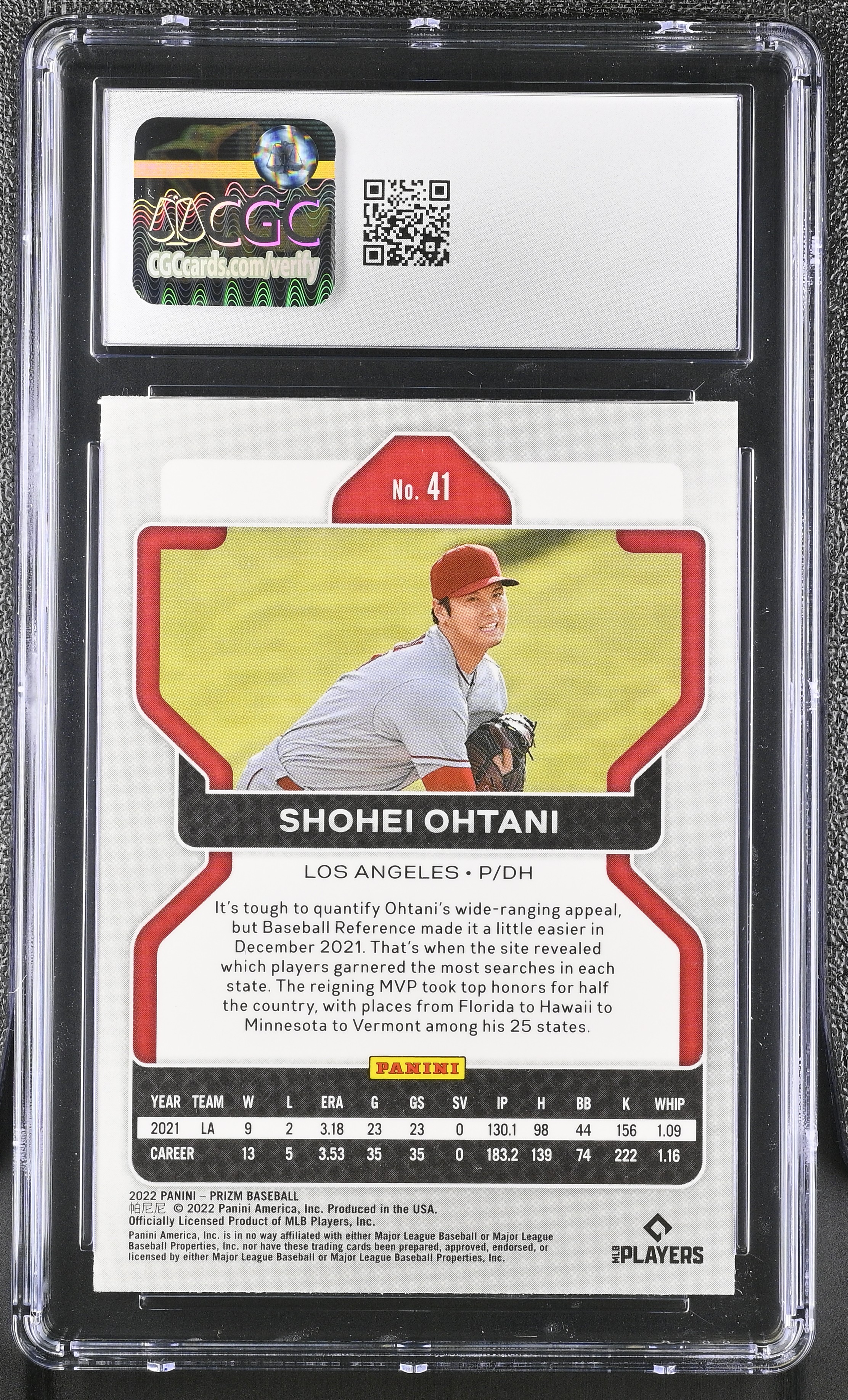 Shohei Ohtani 2022 Panini Prizm #41 (CGC 8) at PristineAuction.com Shohei Ohtani 2022 Panini Prizm #41 (CGC 8) at PristineAuction.com