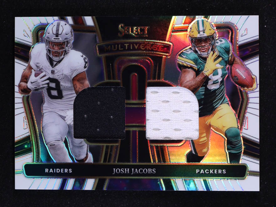 Josh Jacobs 2024 Select Multiverse Dual Jerseys Prizm White #10 #57/75 at PristineAuction.com Josh Jacobs 2024 Select Multiverse Dual Jerseys Prizm White #10 #57/75 at PristineAuction.com