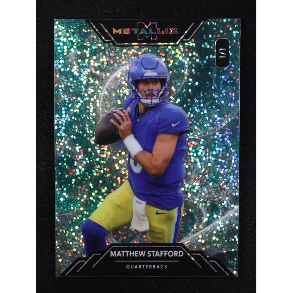 Matthew Stafford 2025 Wild Card Metallix Dazzle Teal #WMF-MS #1/1 at PristineAuction.com