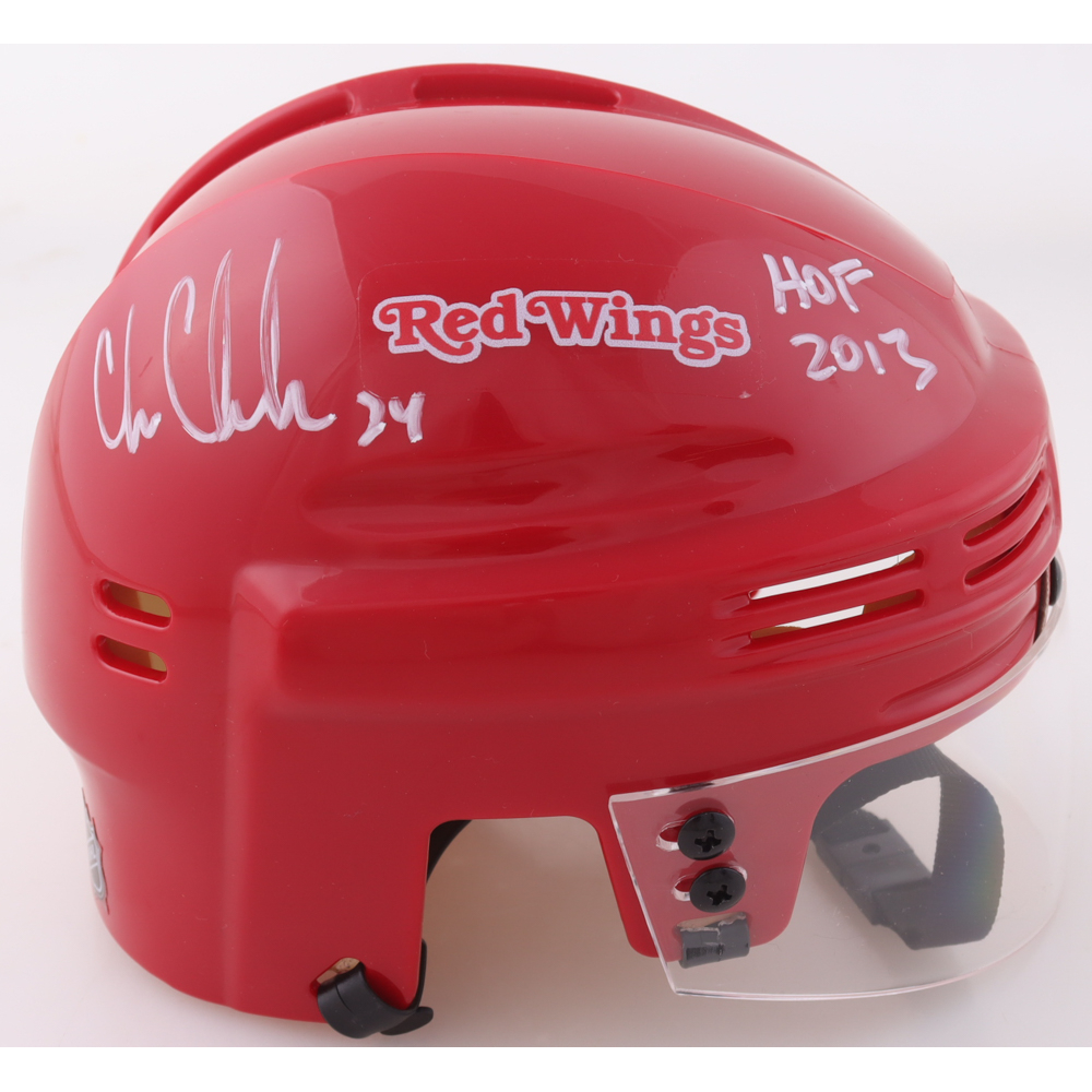 Chris Chelios Signed Red Wings Mini Helmet Inscribed "HOF 2013" (JSA) at PristineAuction.com