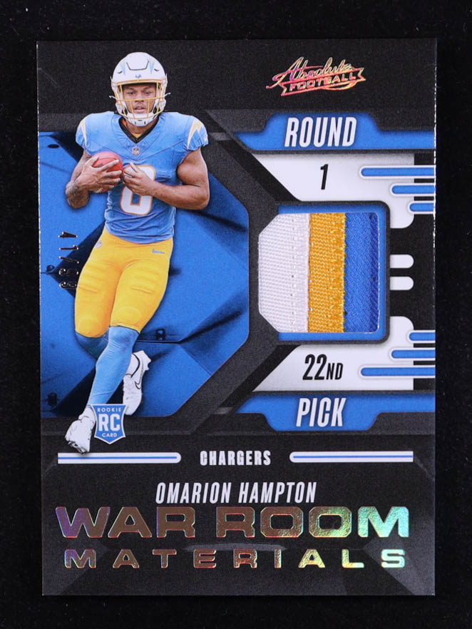 Omarion Hampton 2025 Absolute War Room Materials Gold #23 #41/99 RC at PristineAuction.com Omarion Hampton 2025 Absolute War Room Materials Gold #23 #41/99 RC at PristineAuction.com