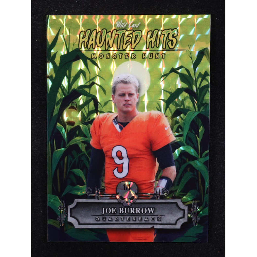 Joe Burrow 2025 Wild Card Haunted Hits Monster Hunt Mosaic Yellow Corn Field #HHCF-JB #1/1 at PristineAuction.com