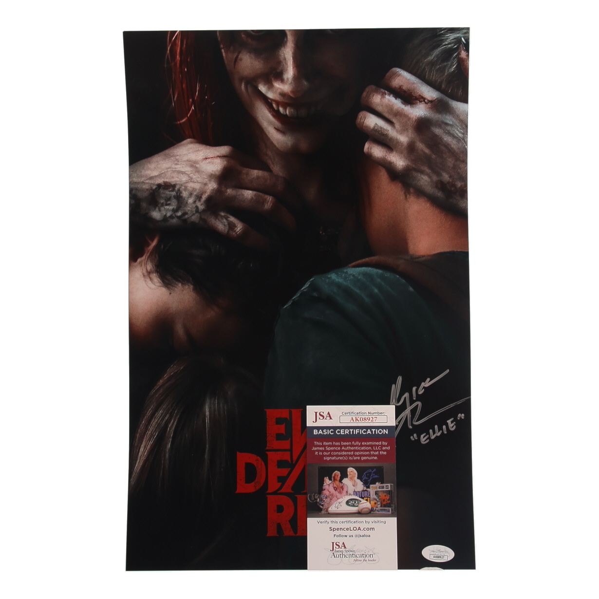 Alyssa Sutherland Signed "Evil Dead Rise" 11x17 Photo Inscribed "Ellie" (JSA) at PristineAuction.com Alyssa Sutherland Signed "Evil Dead Rise" 11x17 Photo Inscribed "Ellie" (JSA) at PristineAuction.com