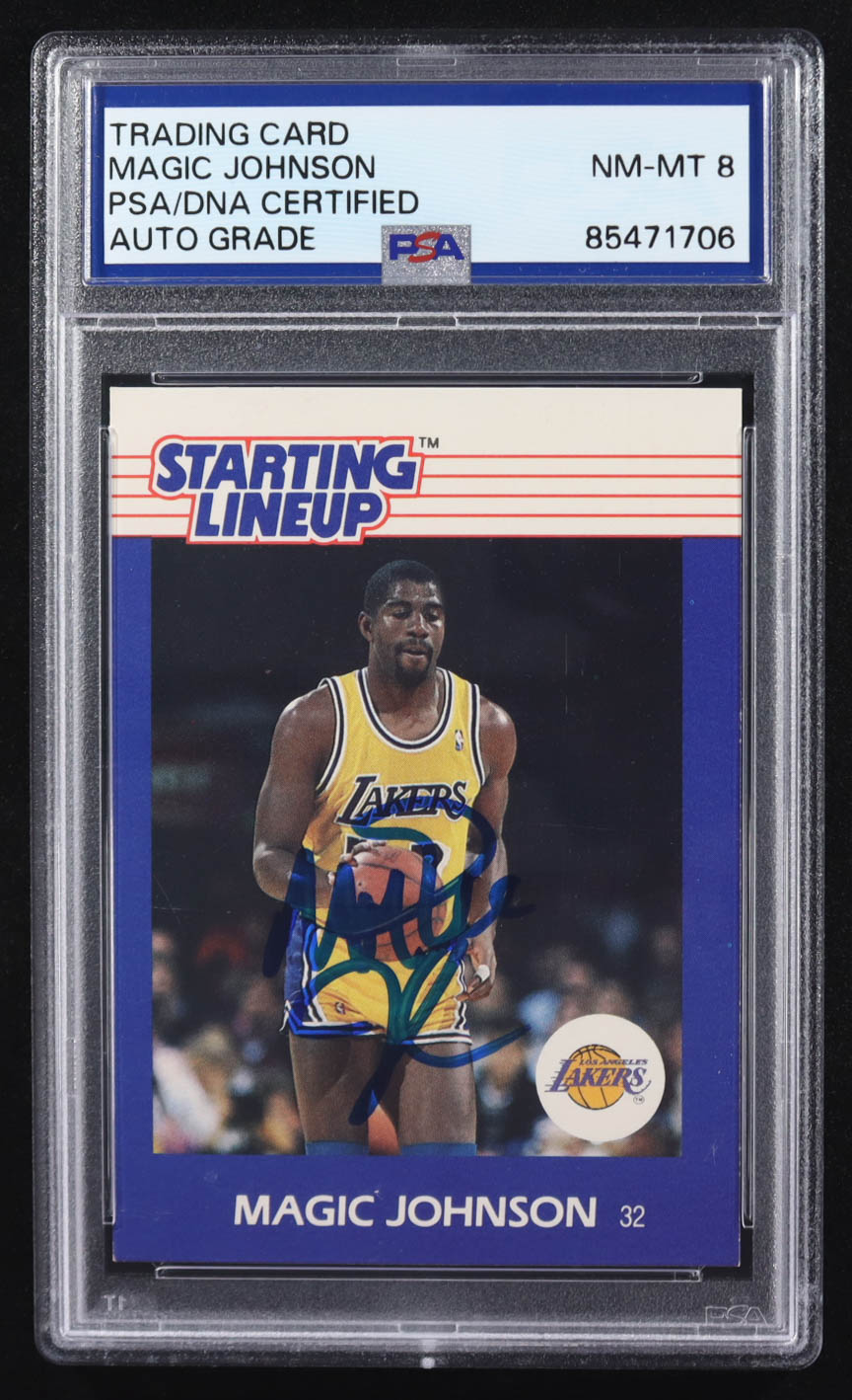 Magic Johnson Signed 1988 Kenner Starting Lineup Cards #37 (PSA | Auto Grade 8) at PristineAuction.com Magic Johnson Signed 1988 Kenner Starting Lineup Cards #37 (PSA | Auto Grade 8) at PristineAuction.com