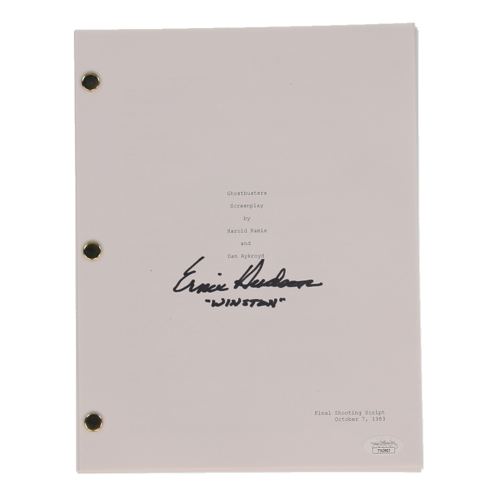 Ernie Hudson Signed "Ghostbusters" Script Cover Page Inscribed "Winston" (JSA) at PristineAuction.com Ernie Hudson Signed "Ghostbusters" Script Cover Page Inscribed "Winston" (JSA) at PristineAuction.com