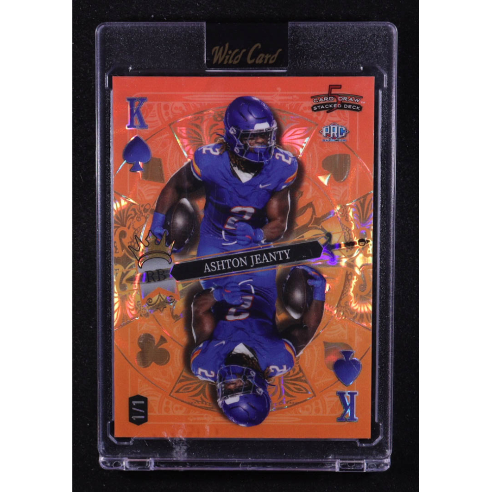 Ashton Jeanty 2024 Wild Card 5 Card Draw Stacked Deck King Of Spades Orange #SDPS-AJN #1/1 RC at PristineAuction.com