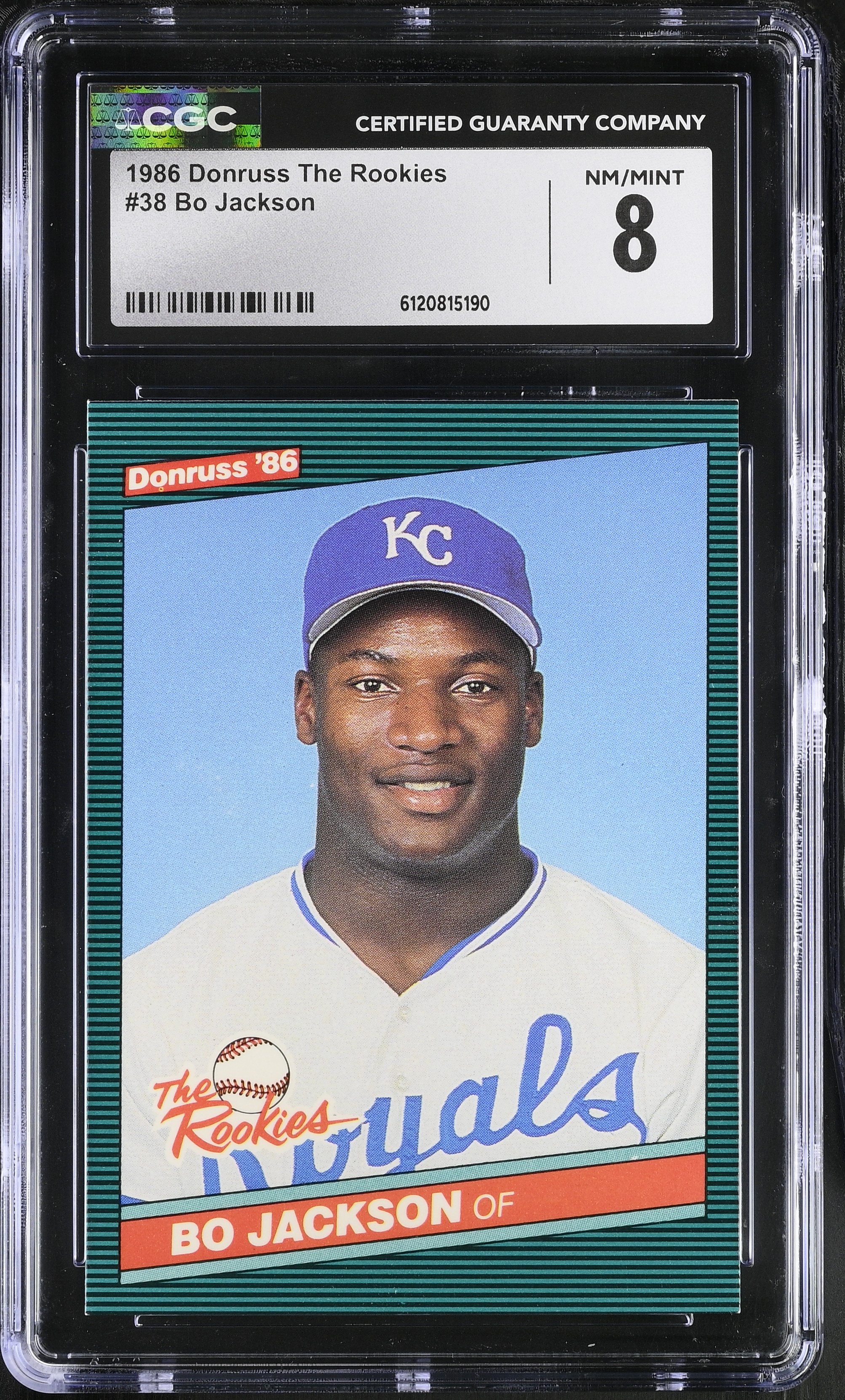 Bo Jackson 1986 Donruss Rookies #38 XRC RC (CGC 8) at PristineAuction.com Bo Jackson 1986 Donruss Rookies #38 XRC RC (CGC 8) at PristineAuction.com