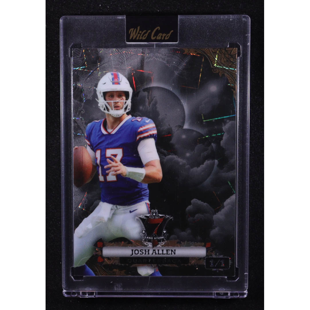 Josh Allen 2024 Wild Card 7 Card Studs Lazer Black Clubs #P7CEC-JA #1/1 at PristineAuction.com