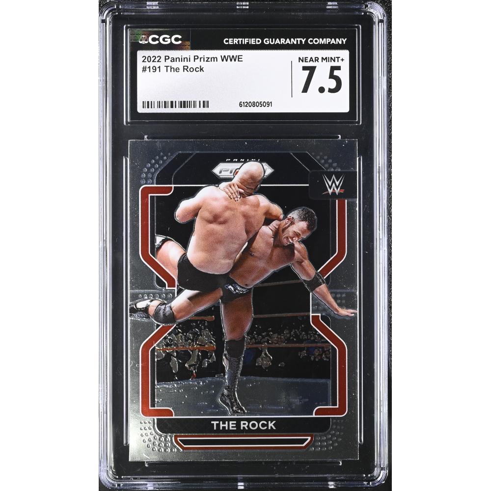 The Rock 2022 Panini Prizm WWE #191 (CGC 7.5) at PristineAuction.com