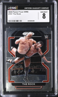 The Rock 2022 Panini Prizm WWE #191 (CGC 8) at PristineAuction.com