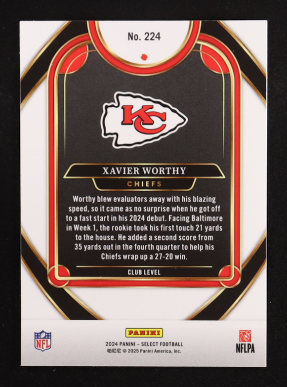 Xavier Worthy 2024 Select #224 RC at PristineAuction.com Xavier Worthy 2024 Select #224 RC at PristineAuction.com