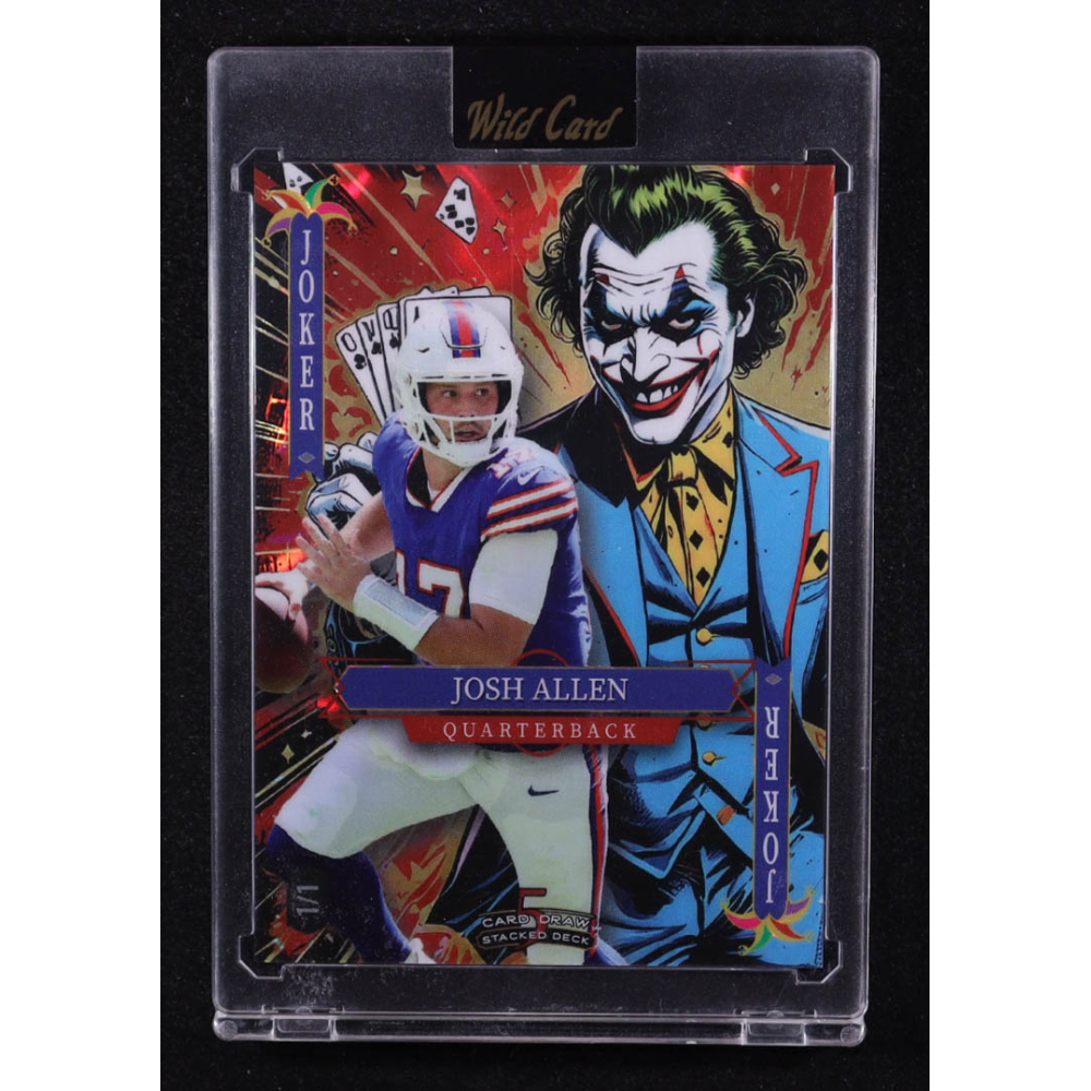 Josh Allen 2025 Wild Card 5 Card Draw Stacked Deck Joker Red #SDJW-JANB03 #1/1 at PristineAuction.com