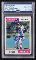 Nolan Ryan Signed 1974 Topps #20 Inscribed "108.5 M.P.H." (PSA | Auto Grade 10) at PristineAuction.com