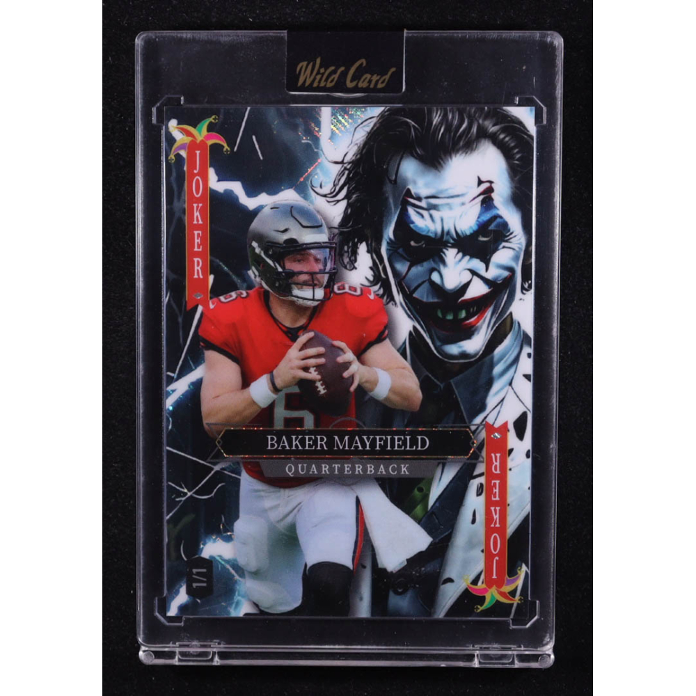 Baker Mayfield 2025 Wild Card Jokers Wild Joker #SDJWM-BMN104 #1/1 at PristineAuction.com