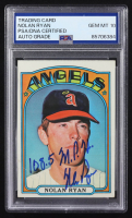 Nolan Ryan Signed 1972 Topps #595 Inscribed "108.5 M.P.H." (PSA | Auto Grade 10) at PristineAuction.com
