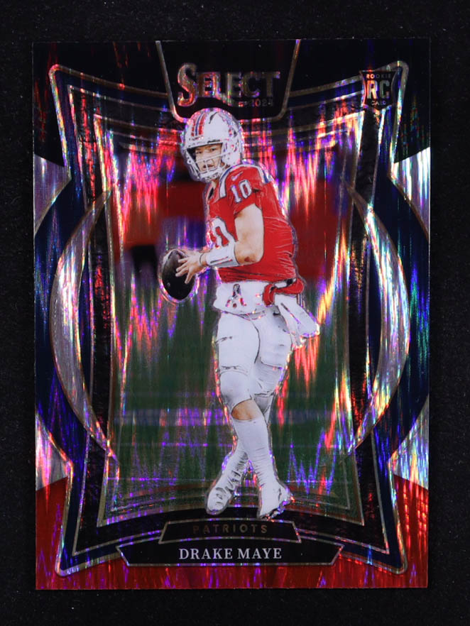 Drake Maye 2024 Select Prizm Black and Red Shock #27 RC at PristineAuction.com Drake Maye 2024 Select Prizm Black and Red Shock #27 RC at PristineAuction.com