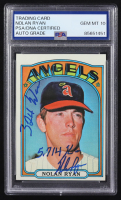 Nolan Ryan Signed 1972 Topps #595 Inscribed "324 Wins / 5,714 K's" (PSA | Auto Grade 10) at PristineAuction.com