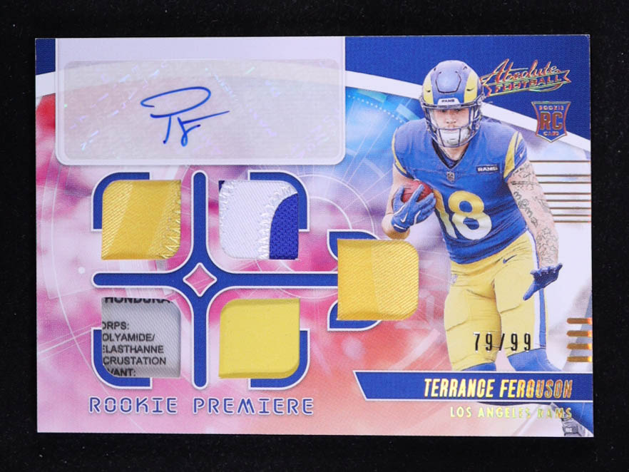 Terrance Ferguson 2025 Absolute Rookie Premiere Materials Autographs Five #24 #79/99 RC at PristineAuction.com Terrance Ferguson 2025 Absolute Rookie Premiere Materials Autographs Five #24 #79/99 RC at PristineAuction.com