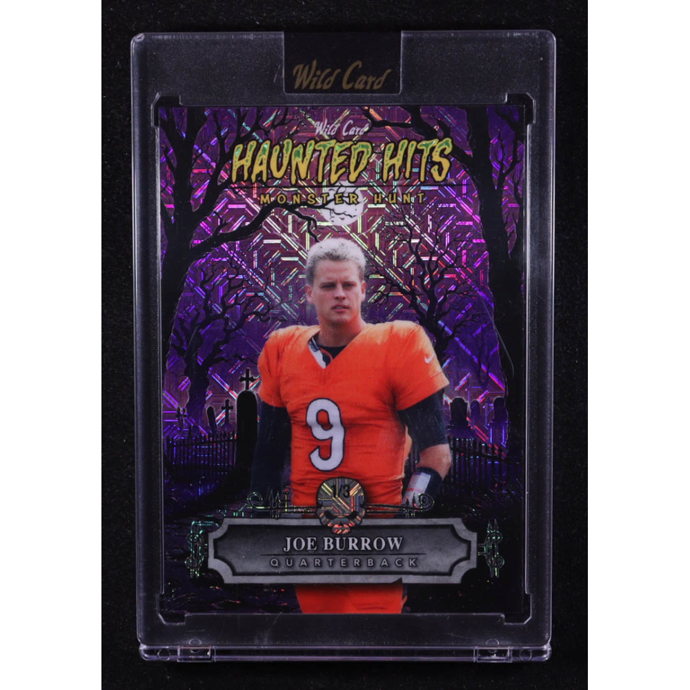 Joe Burrow 2025 Wild Card Haunted Hits Monster Hunt Mojo Purple #HHC-JB #1/3 at PristineAuction.com