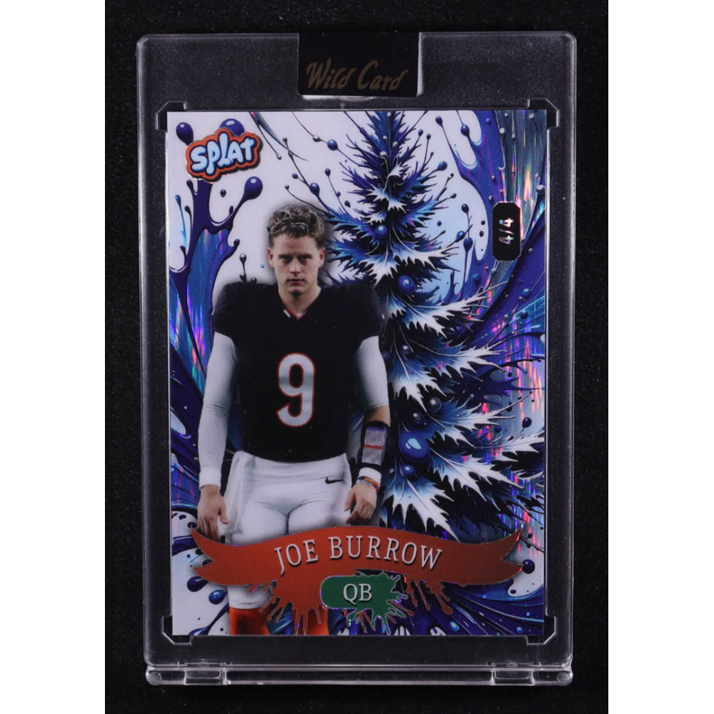 Joe Burrow 2025 Wild Card Splat White and Blue Shock #SCFCTC1-JB #4/4 at PristineAuction.com