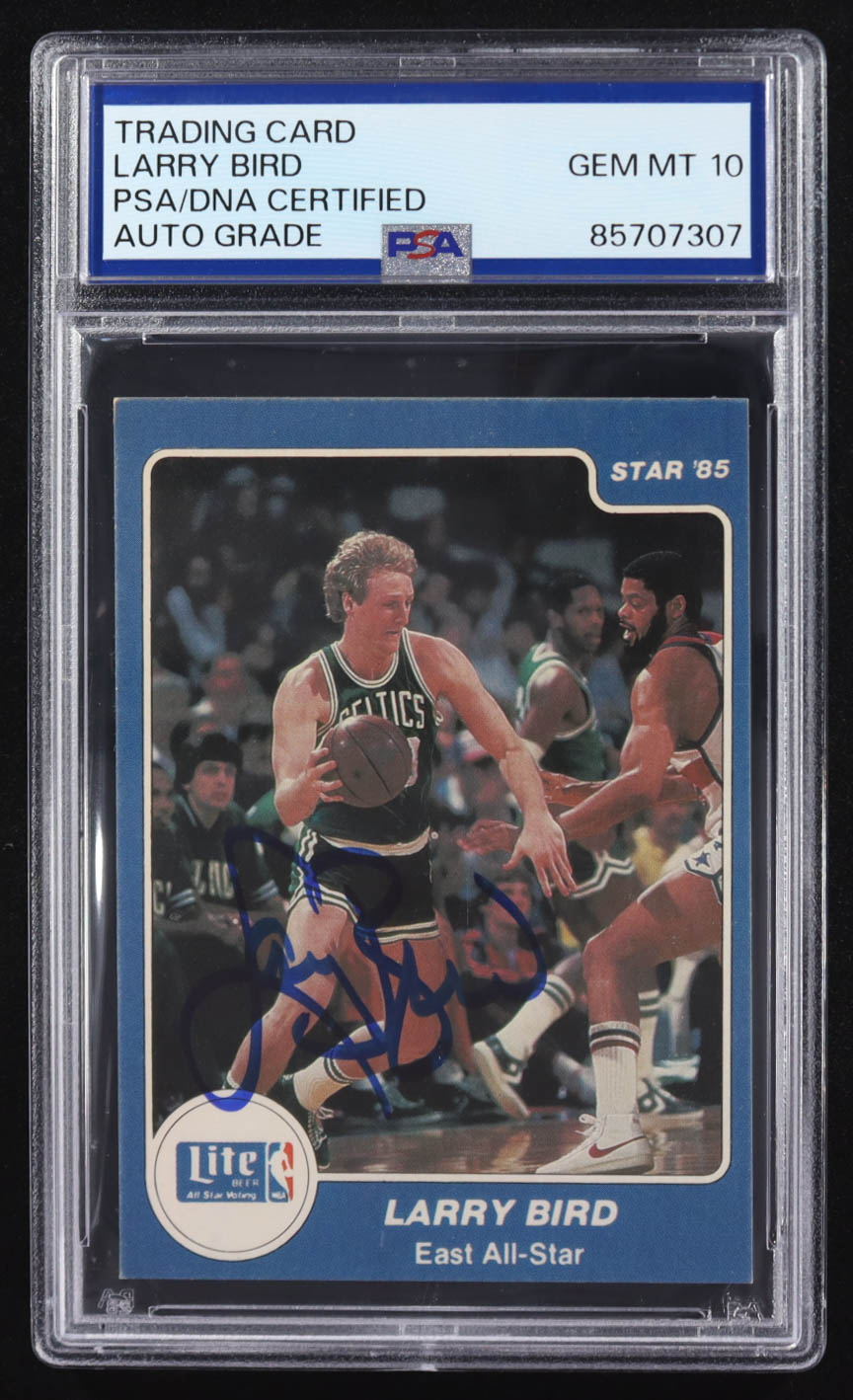 Larry Bird Signed 1985 Star Lite All-Stars #2 (PSA | Auto Grade 10) at PristineAuction.com Larry Bird Signed 1985 Star Lite All-Stars #2 (PSA | Auto Grade 10) at PristineAuction.com