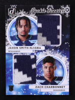 Jaxon Smith-Njigba / Zach Charbonnet 2023 Donruss Rookie Holiday Sweater Dual #6 RC at PristineAuction.com