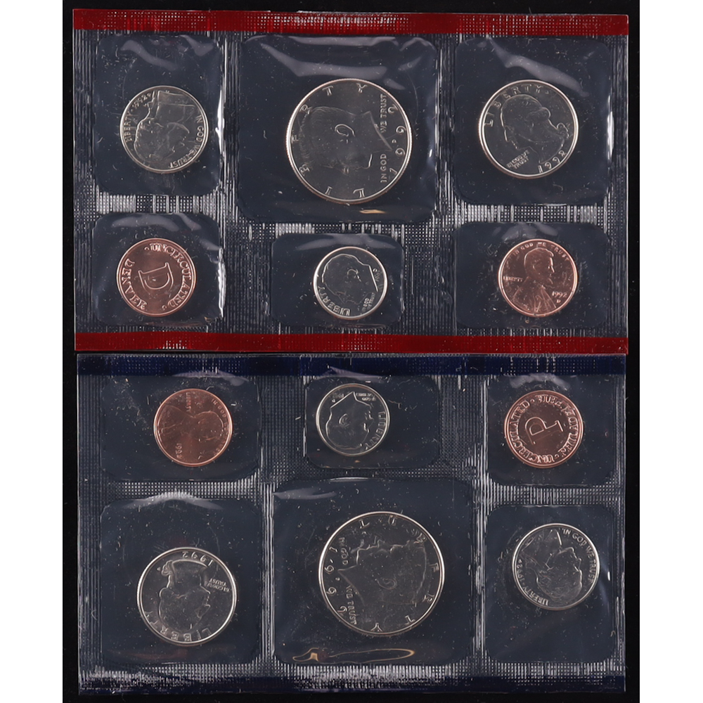 1992 Uncirculated United States Mint (12) Coin Set at PristineAuction.com