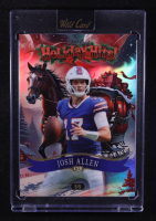 Josh Allen 2025 Wild Card Holiday Hits Holiday Sleigh Rainbow Foil #HHd4-JA #5/5 at PristineAuction.com