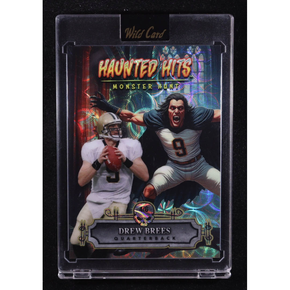 Drew Brees 2025 Wild Card Haunted Hits Monster Hunt Jersey Edition Vampire Scope #HHJVP-DB #4/6 at PristineAuction.com