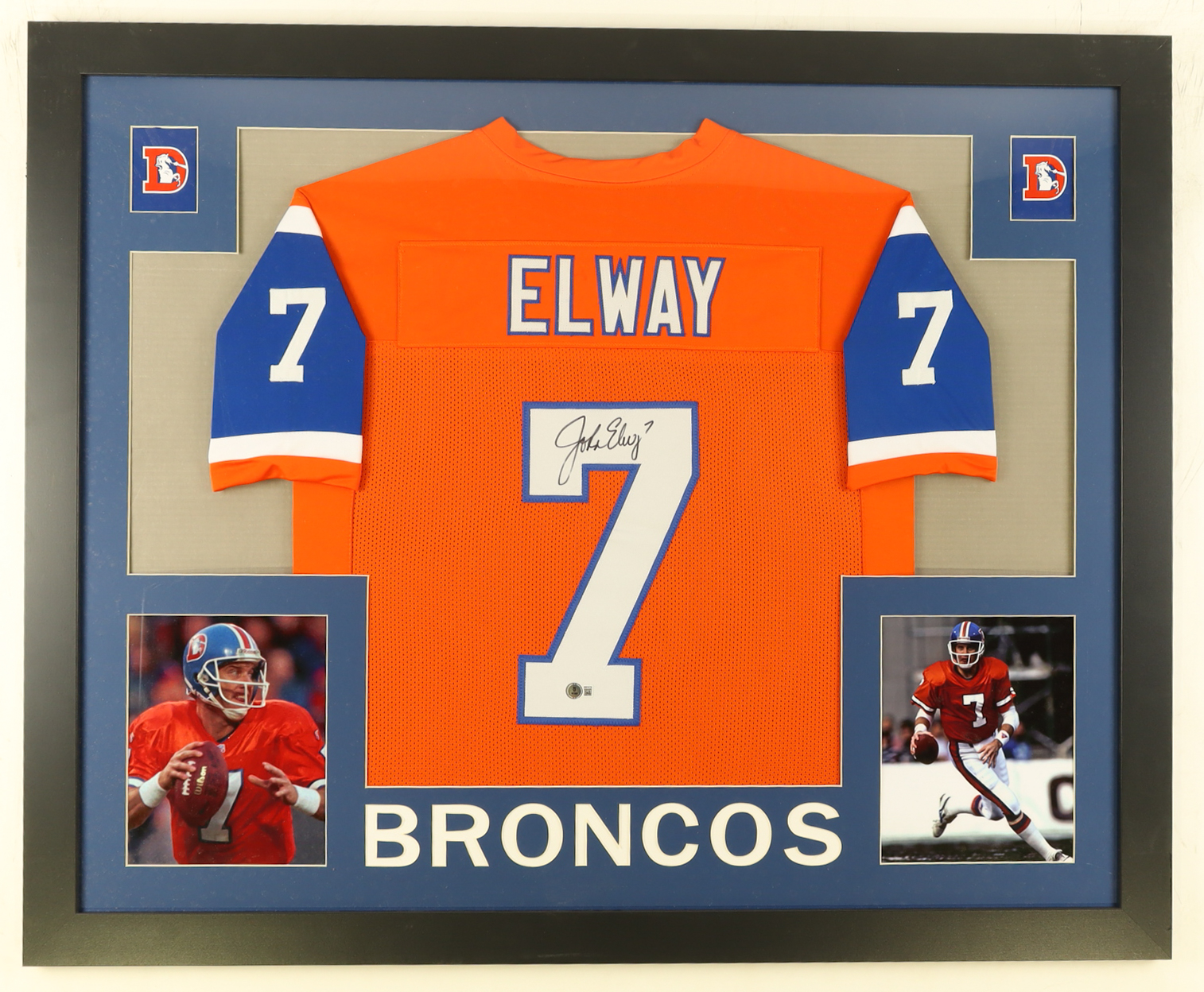 John Elway Signed Custom Framed Jersey Display (Beckett) at PristineAuction.com John Elway Signed Custom Framed Jersey Display (Beckett) at PristineAuction.com