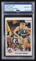 Larry Bird Signed 1985-86 Star Lakers Champs #9 (PSA | Auto Grade 10) at PristineAuction.com
