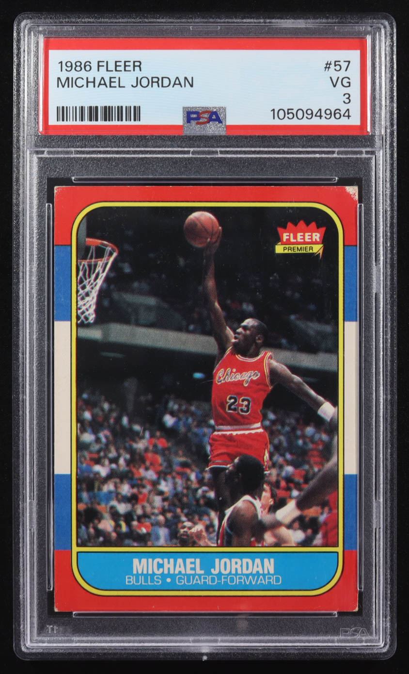 Michael Jordan 1986-87 Fleer #57 RC (PSA 3) at PristineAuction.com Michael Jordan 1986-87 Fleer #57 RC (PSA 3) at PristineAuction.com