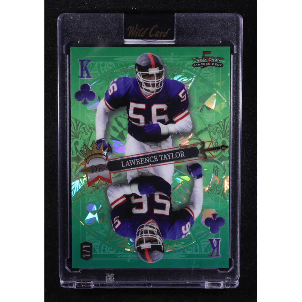 Lawrence Taylor 2024 Wild Card 5 Card Draw Stacked Deck King Of Clubs Green #SDPS-LTN #1/1 at PristineAuction.com