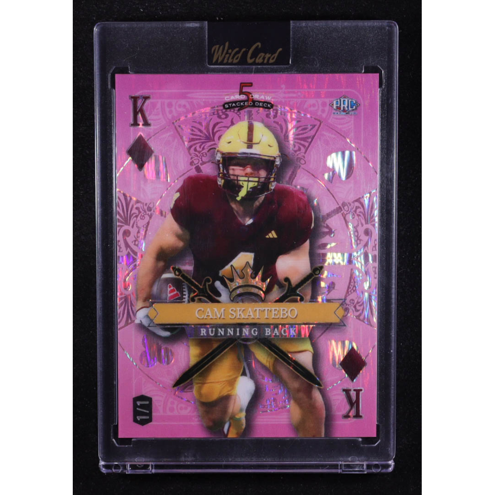 Cam Skattebo 2024 Wild Card 5 Card Draw King of Diamonds Shock Pink #SDPD-CSN #1/1 RC at PristineAuction.com