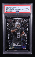 Josh Jacobs 2023 Donruss Optic My House! Black Pandora #13 #21/25 (PSA 10) at PristineAuction.com