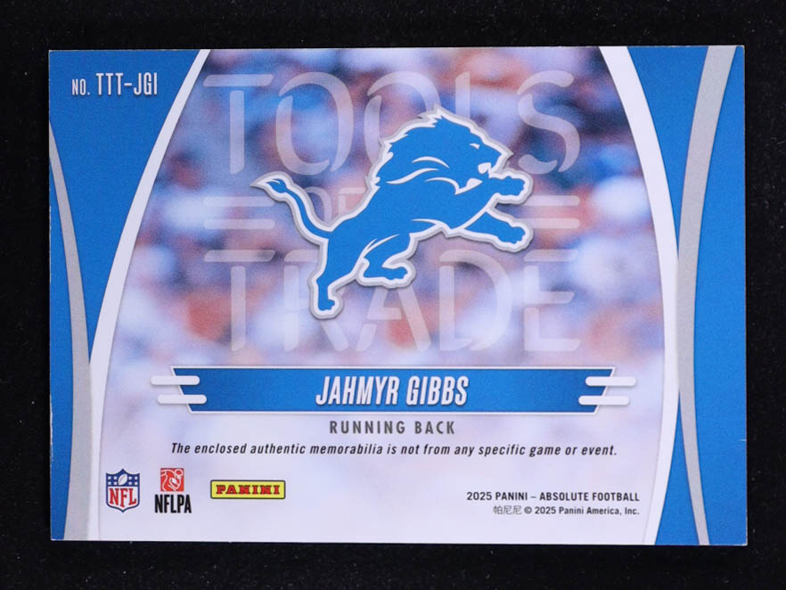 Jahmyr Gibbs 2025 Absolute Tools of the Trade Triple #17 #173/199 at PristineAuction.com Jahmyr Gibbs 2025 Absolute Tools of the Trade Triple #17 #173/199 at PristineAuction.com