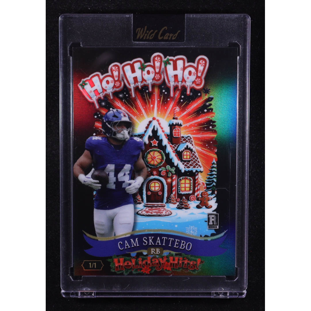 Cam Skattebo 2025 Wild Card Holiday Hits HoHoHo Black Foil #HH3H1BKb1-CS #1/1 RC at PristineAuction.com