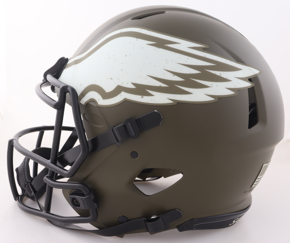 Jalen Carter Signed Eagles Full-Size Authentic On-Field Salute To Service Alternate Speed Helmet Inscribed "First Round Pick", "Georgia To Philly", & "Fly Eagles Fly" (PSA) at PristineAuction.com Jalen Carter Signed Eagles Full-Size Authentic On-Field Salute To Service Alternate Speed Helmet Inscribed "First Round Pick", "Georgia To Philly", & "Fly Eagles Fly" (PSA) at PristineAuction.com