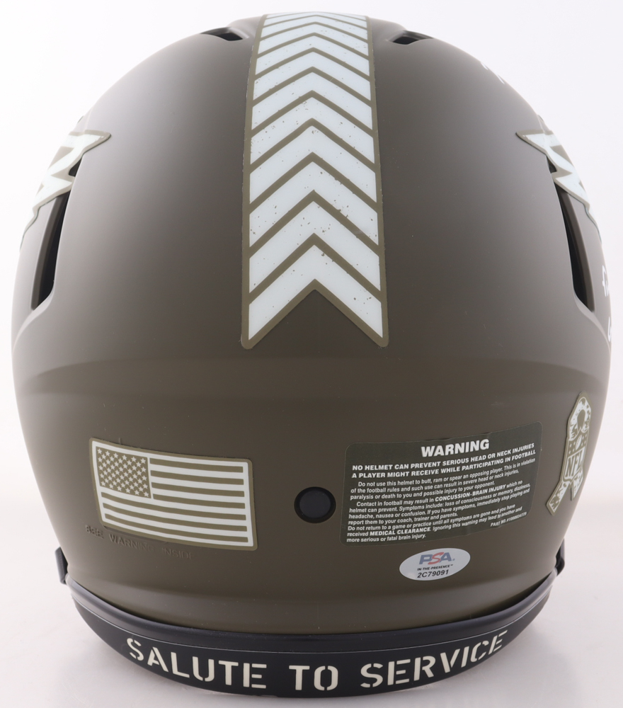 Jalen Carter Signed Eagles Full-Size Authentic On-Field Salute To Service Alternate Speed Helmet Inscribed "First Round Pick", "Georgia To Philly", & "Fly Eagles Fly" (PSA) at PristineAuction.com Jalen Carter Signed Eagles Full-Size Authentic On-Field Salute To Service Alternate Speed Helmet Inscribed "First Round Pick", "Georgia To Philly", & "Fly Eagles Fly" (PSA) at PristineAuction.com
