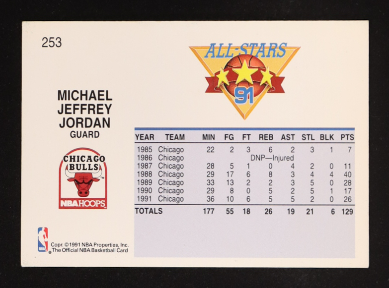 Michael Jordan 1991-92 Hoops #253 AS at PristineAuction.com Michael Jordan 1991-92 Hoops #253 AS at PristineAuction.com