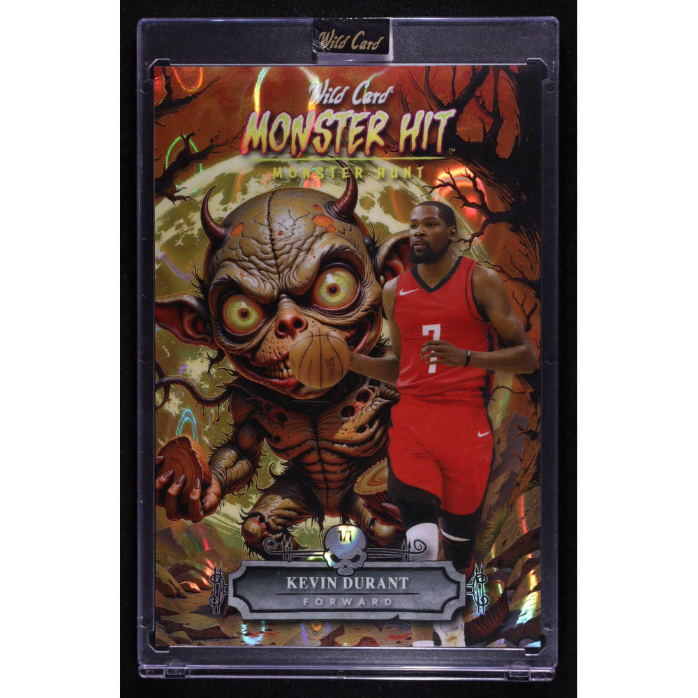 Kevin Durant 2025 Wild Card Haunted Hits Monster Hunt Yellow Lava Jumbo #HBMM-KD #1/1 at PristineAuction.com