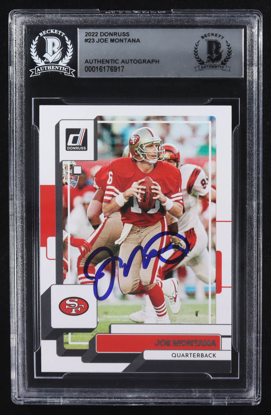 Joe Montana Signed 2022 Donruss #23 (BGS | Auto Grade Authentic) at PristineAuction.com Joe Montana Signed 2022 Donruss #23 (BGS | Auto Grade Authentic) at PristineAuction.com